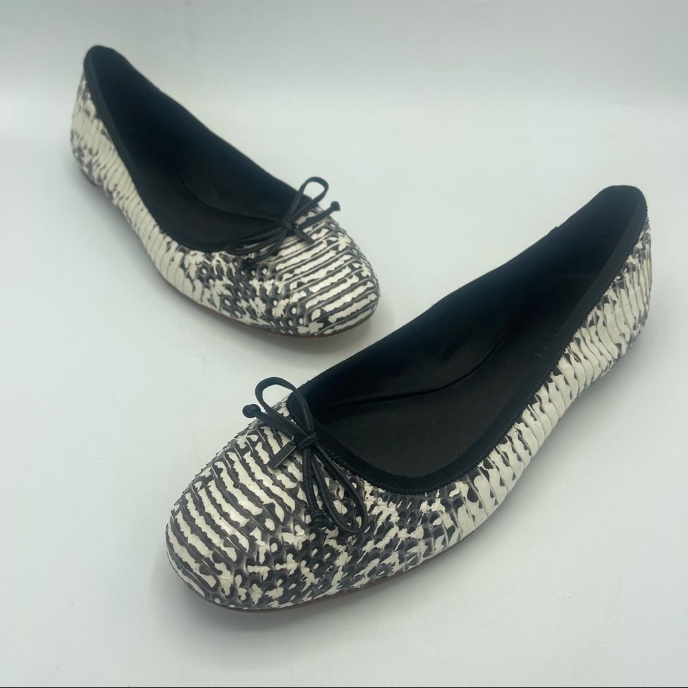 Coach Womens Flatiron Snakeskin Ballet Flats Gem